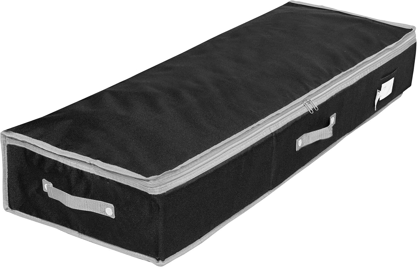 Primode Wrapping Paper Storage Container - Under Bed Gift Wrap Organizer | 41”x14”x6” | Holds 18-24 Rolls Up to 40” | Durable 600D Oxford Material | Pockets for Ribbons and Bows (Black)