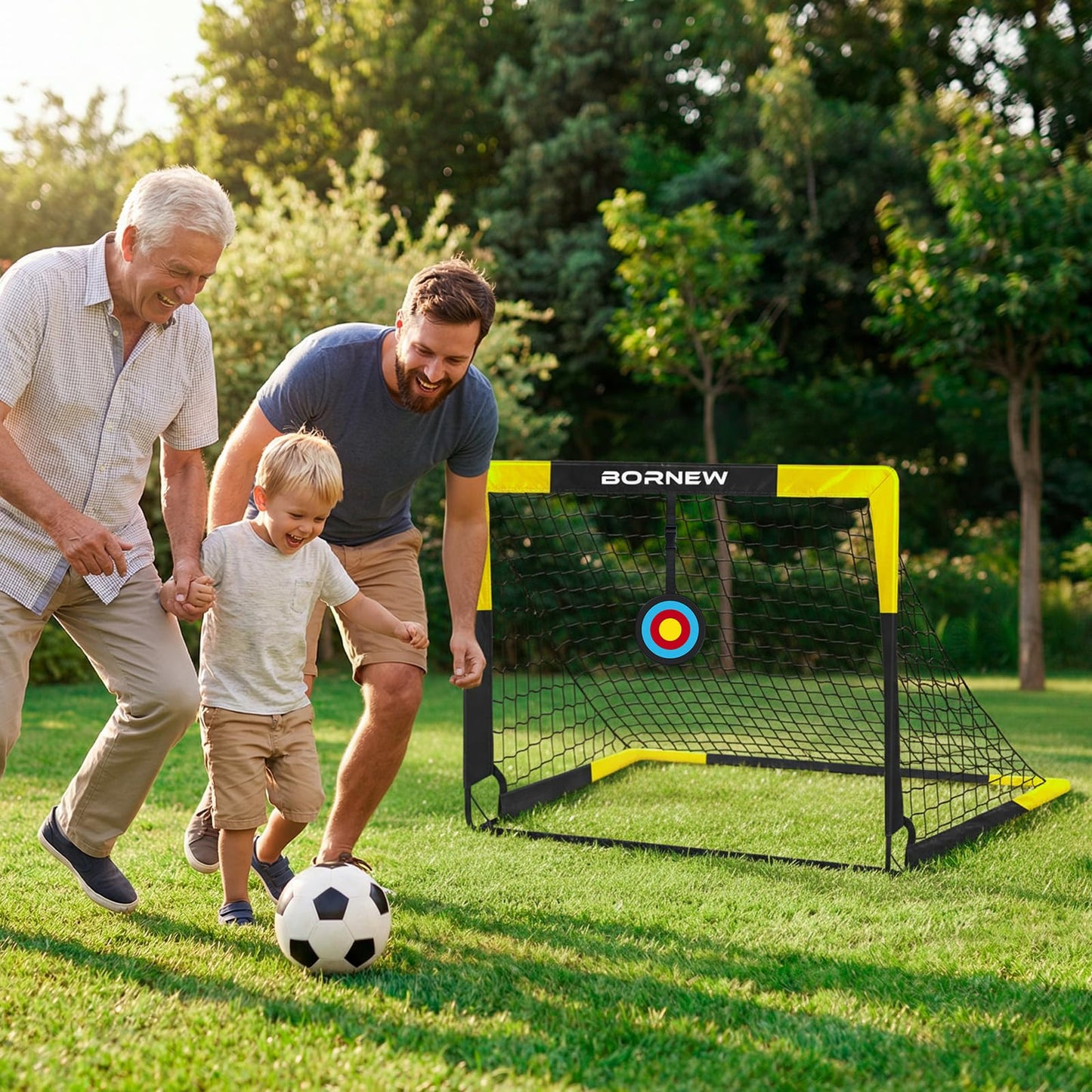 Kid Soccer Goal and Soccer Ball Targets Set - Backyard & Indoor Soccer Goal for Kids, 4X3 ft Portable Pop Up Soccer Net with Soccer Targets, Cones, Soccer Training Equipment for Ages 3-16 Year Gift
