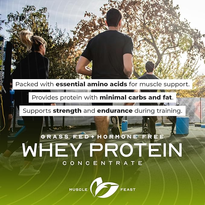 Muscle Feast Grass-Fed Whey Protein Concentrate Powder, All Natural, Hormone Free Pasture Raised Whey Protein Powder for Women & Men, Clean, Non-GMO & Gluten Free Whey Concentrate - Chocolate, 5lb