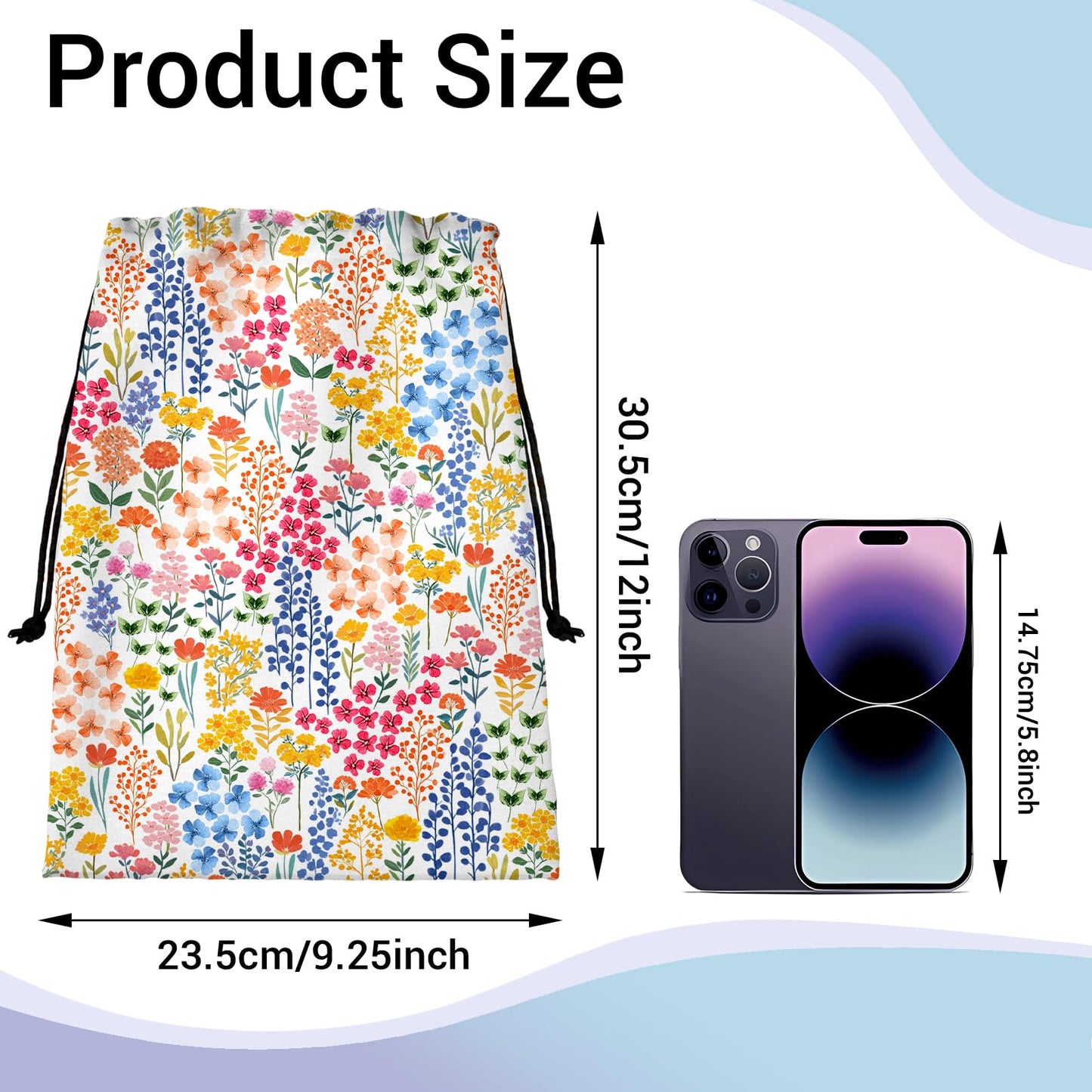 GAIIIIYOU Grip Bags for Gymnasts Plant Flowers Small Drawstring Gym Storage Pouch for Gymnasts