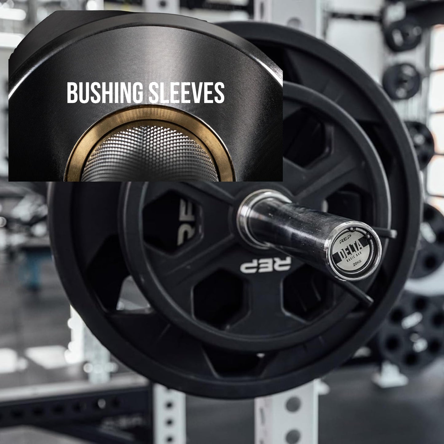 Rep Fitness Delta Basic Bar - versatile barbell perfect for powerlifting, functional fitness, and more - IPF and weightlifting knurl marks, compatible with all standard 2" diameter plates