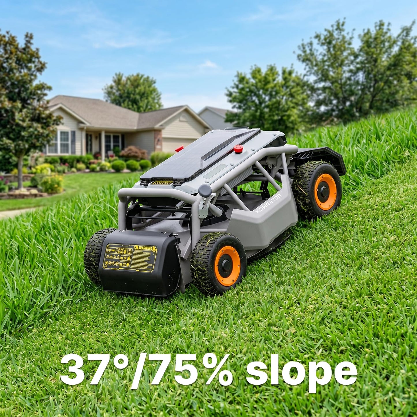 Mowrator S1 4WD 12Ah Remote Control Lawn Mower, All-Season Yard Care, 75% (37°) Slope Climbing, 21" Cutting Width, 1.5–4.3" Adjustable Cutting Height, Up to 0.75 Acres