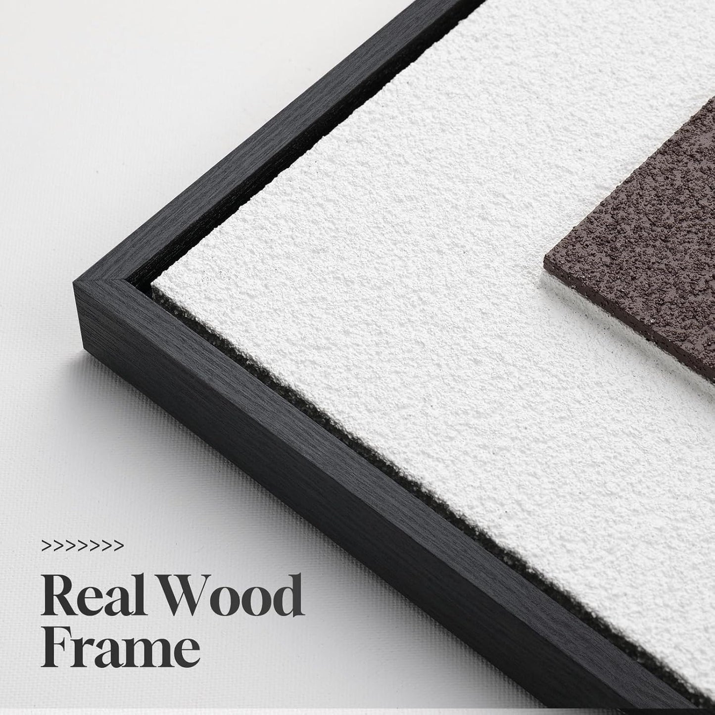 Skiennix 3D Textured Framed Wall Art - Beige Brown Geometric Paintings | Modern Minimalist 20x30 In