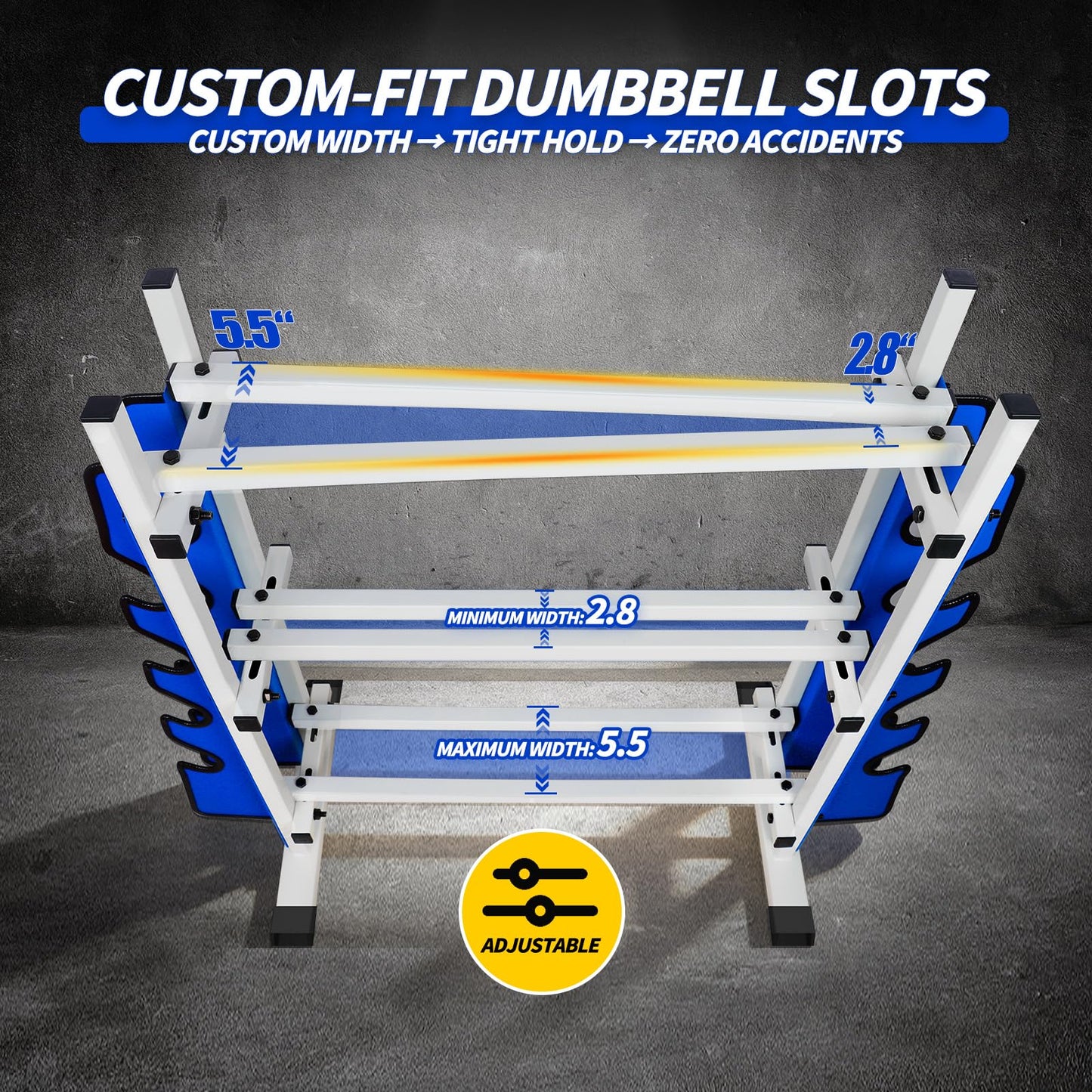 3-Tier Heavy Duty Dumbbell Rack, 1200 LBS Capacity,Double-Side Extension Holder for Dumbbells & Kettlebells Home Gym Storage Rack