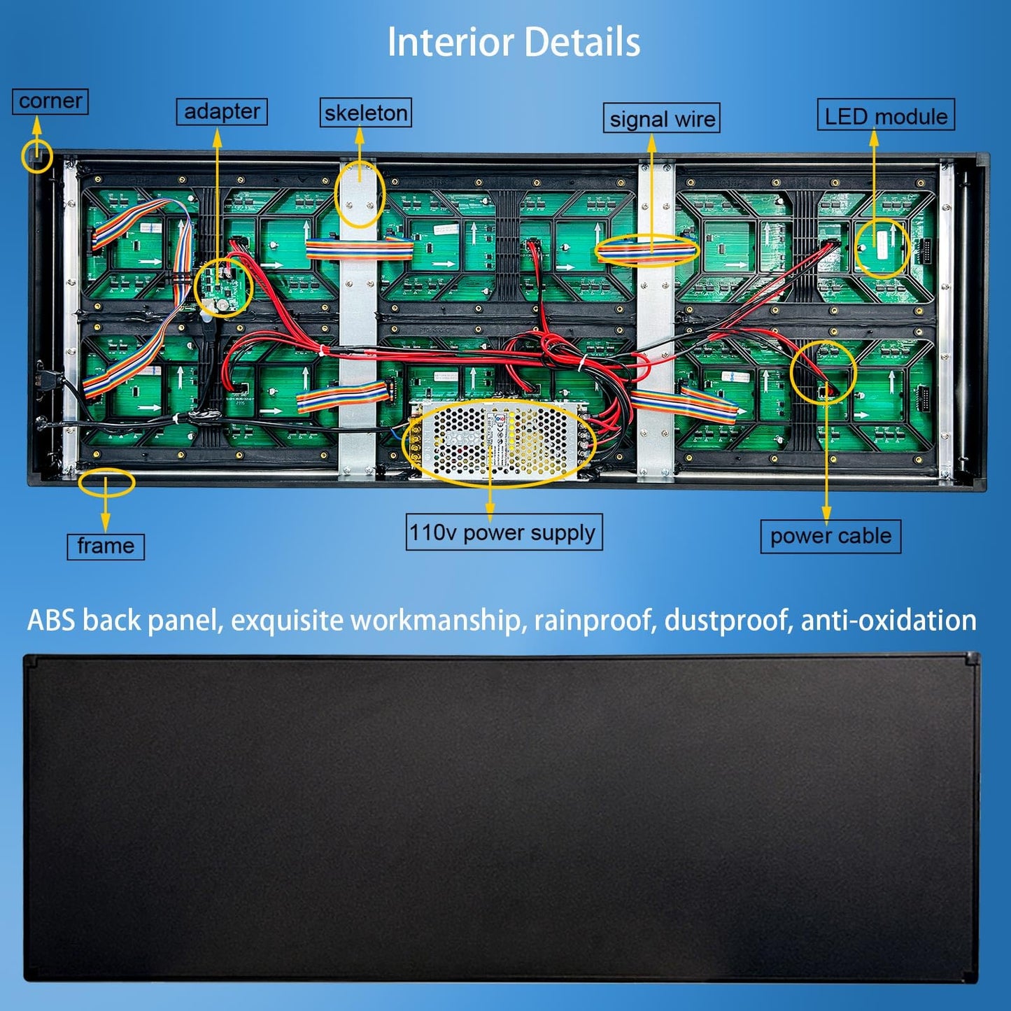 JINBLIZZARD 39"×14" Programmable Led Sign - Scrolling for Business Ads [Indoor/Outdoor] - Digital Message Board with WiFi Control