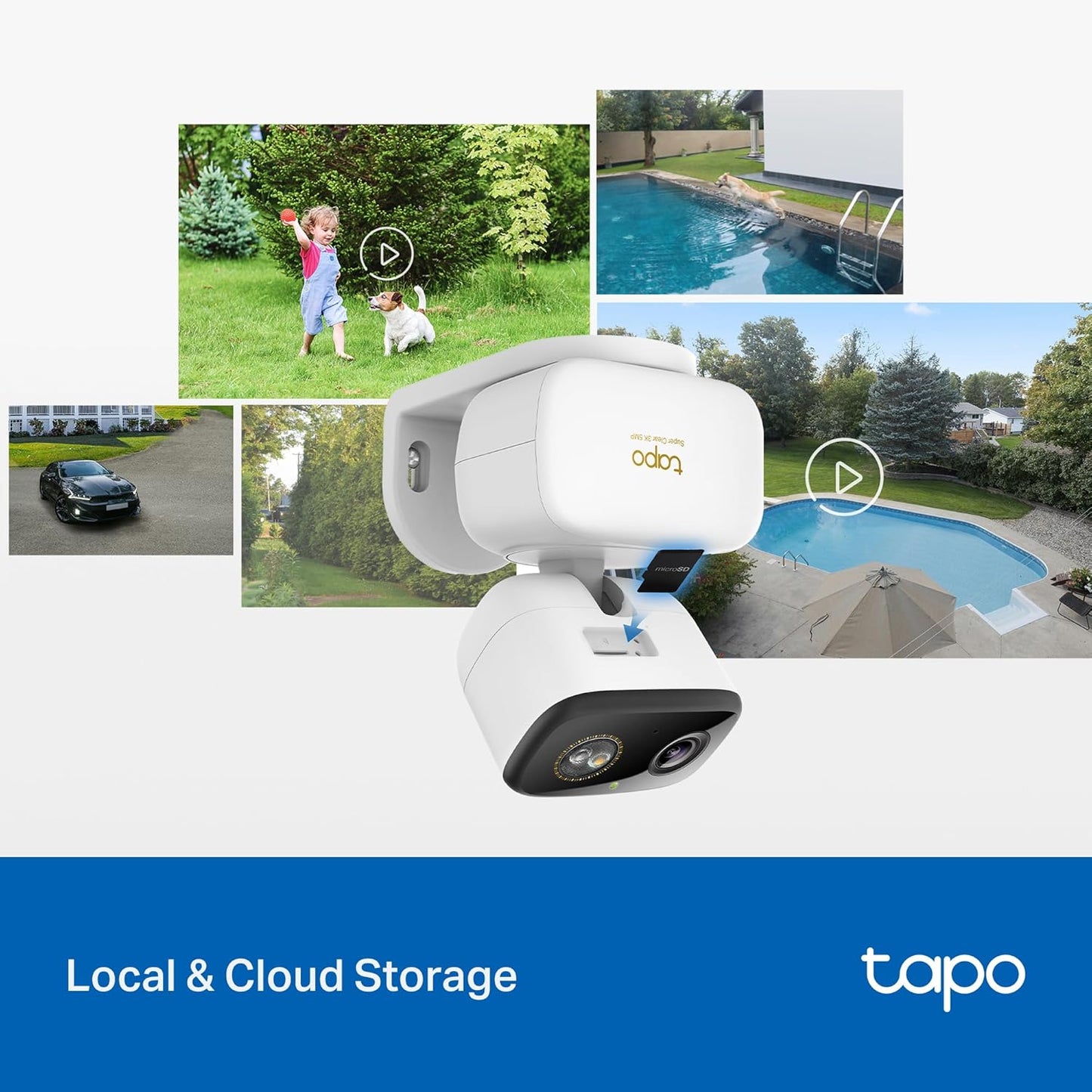 Tapo 3K 5MP 360 2.4 360 Pan/Tilt Indoor/Outdoor Security Camera, Free Person/Vehicle/Baby Cry Detect & Motion Track