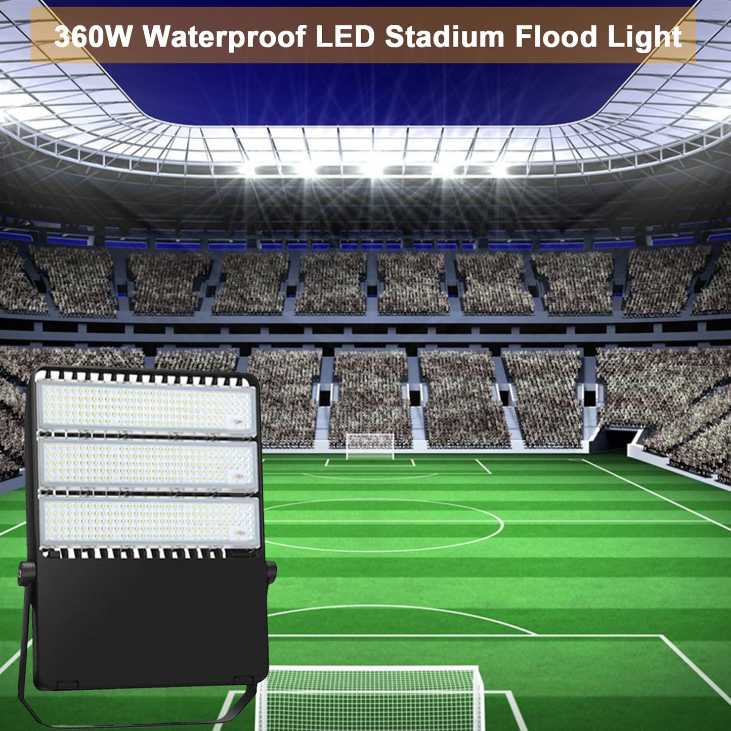 ledmo 360W LED Flood Light Super Bright 42,000LM 5000K Adjustable Mount Outdoor Stadium Lights LED Arena Lights Commercial Lighting Fixture for Garage,Yard
