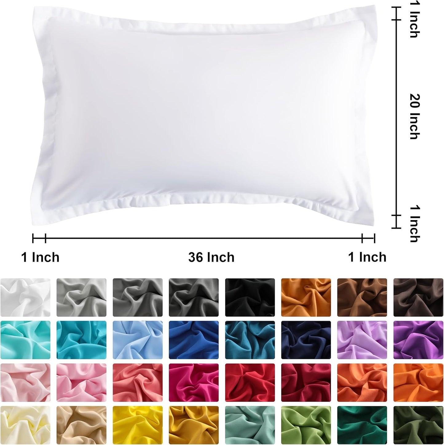 NTBAY King Pillow Shams - Super Soft Brushed Microfiber 20x36 Sham Covers | Wrinkle, Fade, Stain Resistant, White - 2 Pack