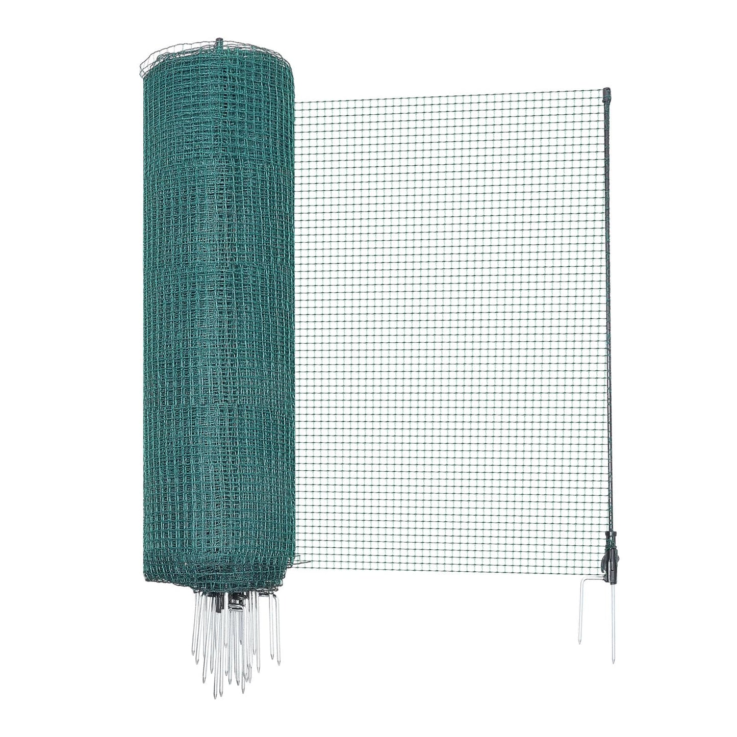 VEVOR Temporary Fence with Posts, 3 x 164 FT Plastic Mesh Fencing, Garden Safety Fences Netting with Double-Spike Stakes & Guy Ropes, Temporary Fence for Dogs, Chickens, Plants, Outdoor Yards