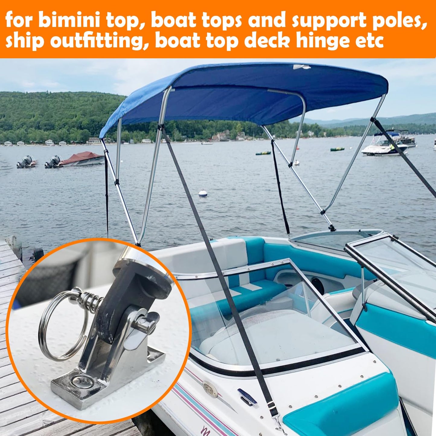 3 Pack Bimini Top Pins Hardware Stainless Steel Replacement Bimini Pins 1/4 inch Diameter Quick Release Pin
