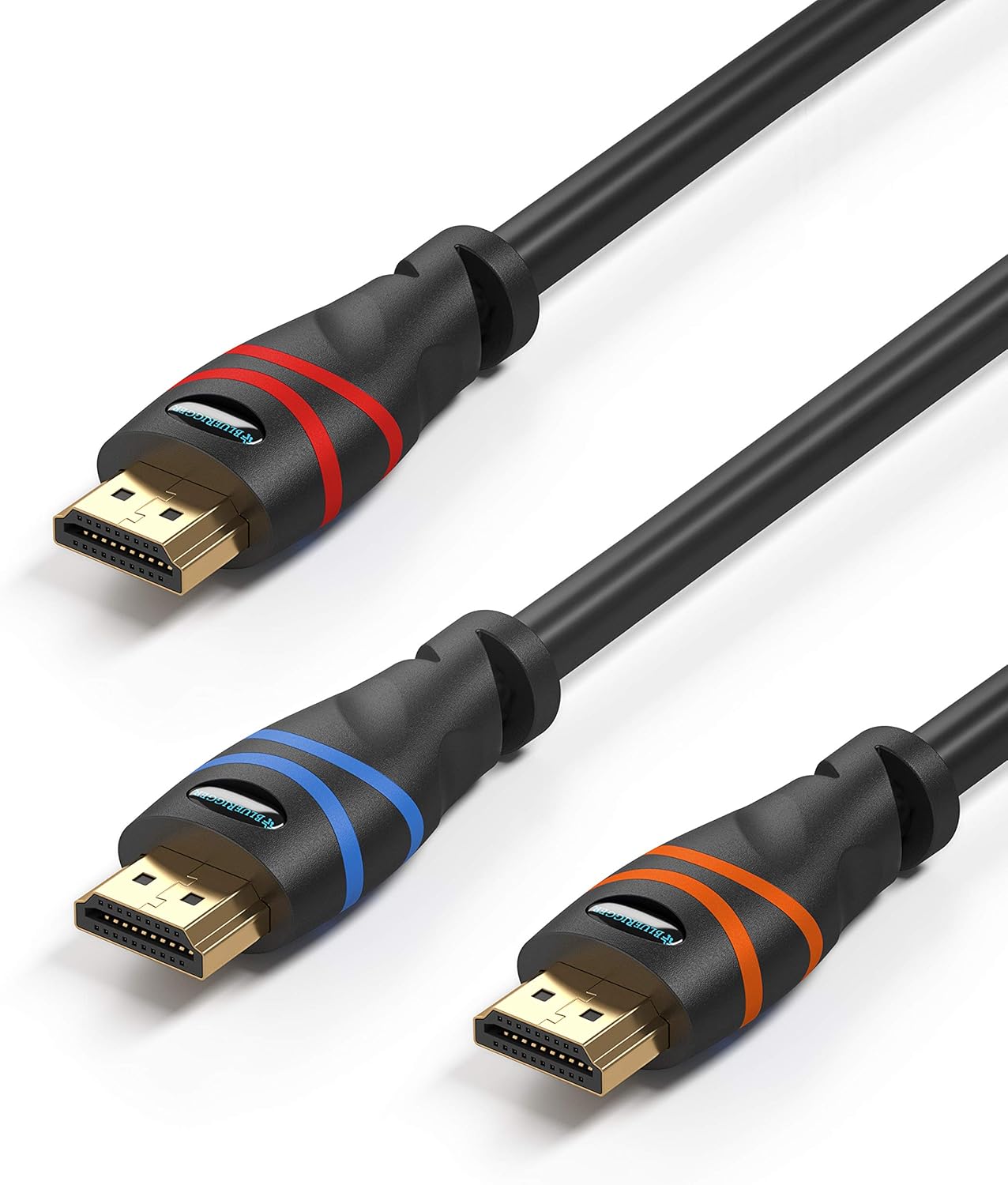 4K 6FT- 3 Pack, (8K 60Hz 2.3, 48Gbps) BlueRigger HDMI Cable HDR, HDCP High Speed