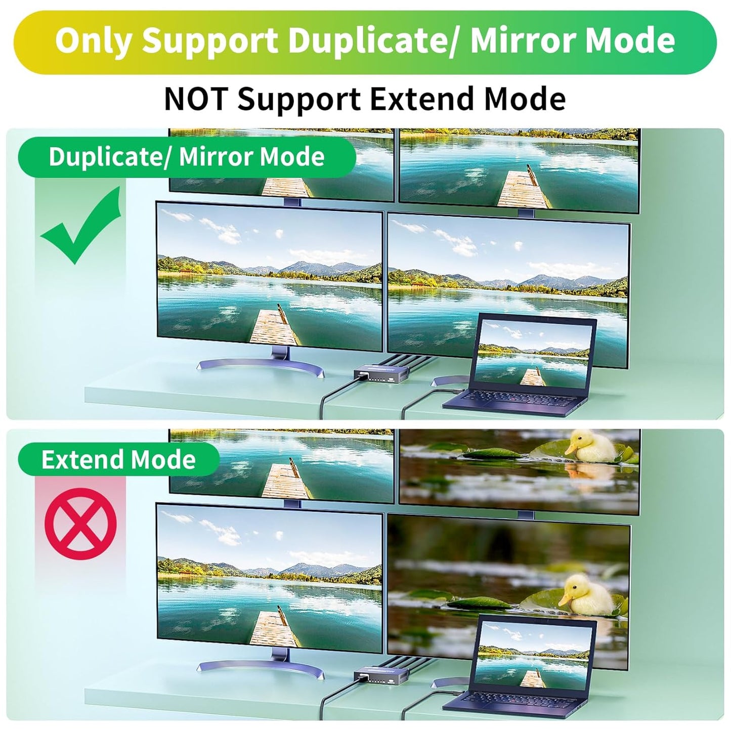 BolAAzuL 4K 1X4 1 4 2ft 3D 1080P 1 4 HDMI Splitter in Out with HDMI Cable Mirror/Duplicate Only, Powered, for Copy