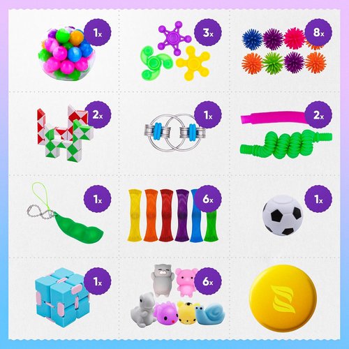 Fidget Poppers Pack - 50 Pcs Sensory Fidget Toys for Kids | Perfect Party Favors & Stocking Stuffers
