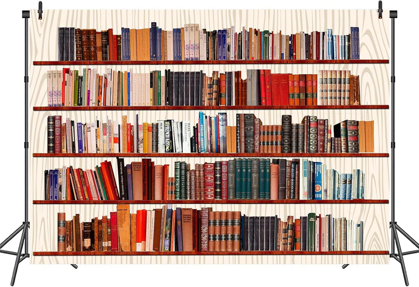 Yieldeer 8x6ft Bookshelf Photo Backdrop Books Library Tapestry Wall Hanging Bookcase Photography Background for Office