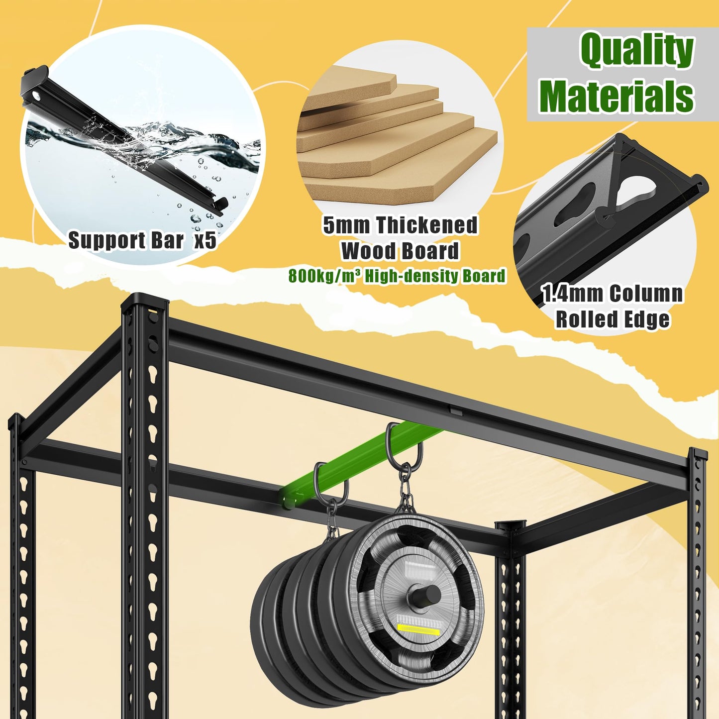 DurayLoly 2010LBS Garage Shelving Unit, Heavy Duty Storage Shelves, Adjustable 5 Tier Utility Metal Shelf for Pantry Kitchen Basement Commercial Use, 11.9" D×27.7" W×60" H, 2 Pack