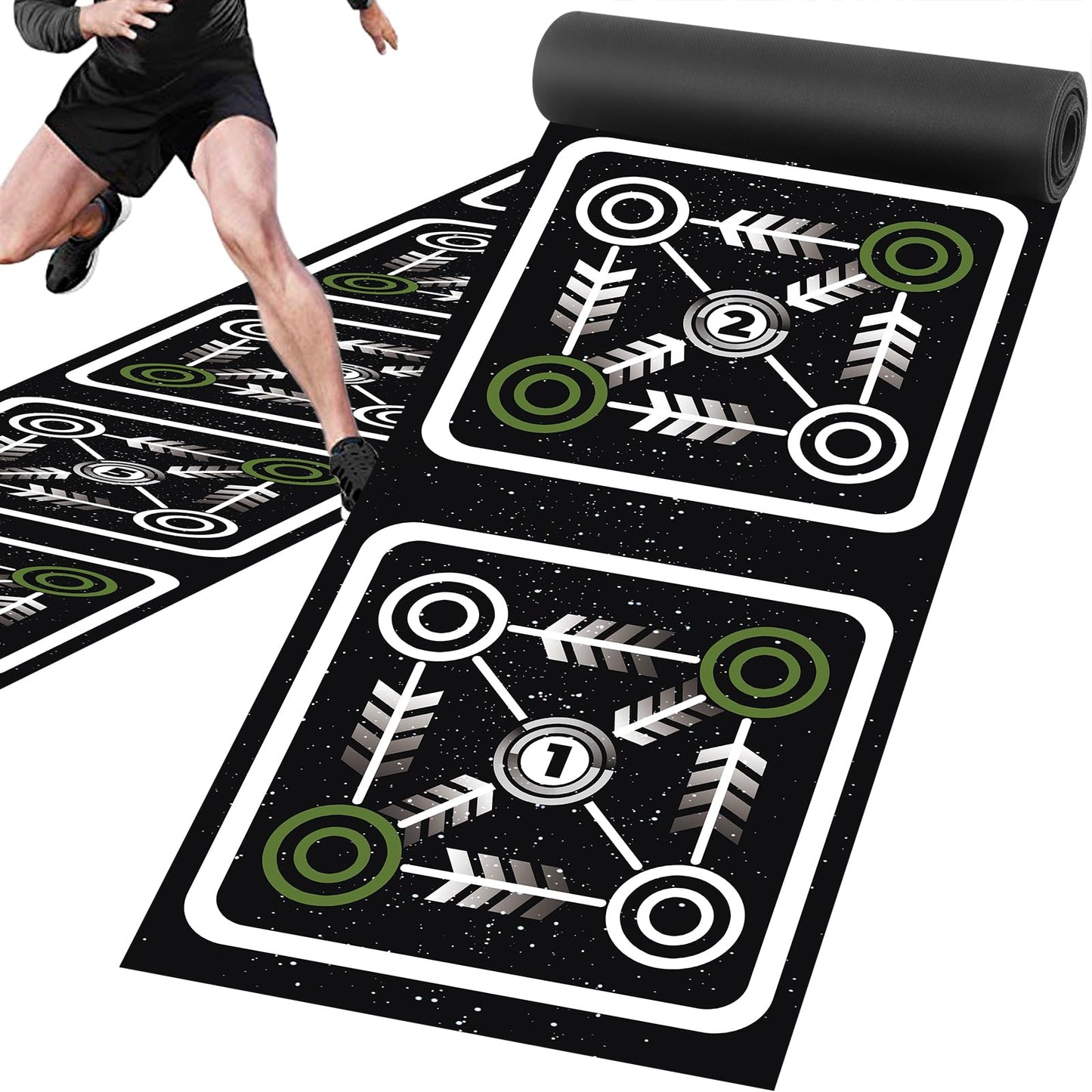 NELOMO Agility Ladder Mat 11.9 ft X 1.3 ft Agility Ladder Pad Agility Training Equipment Agility Workout Ladder Mat for Soccer Football Tennis Boxing Training