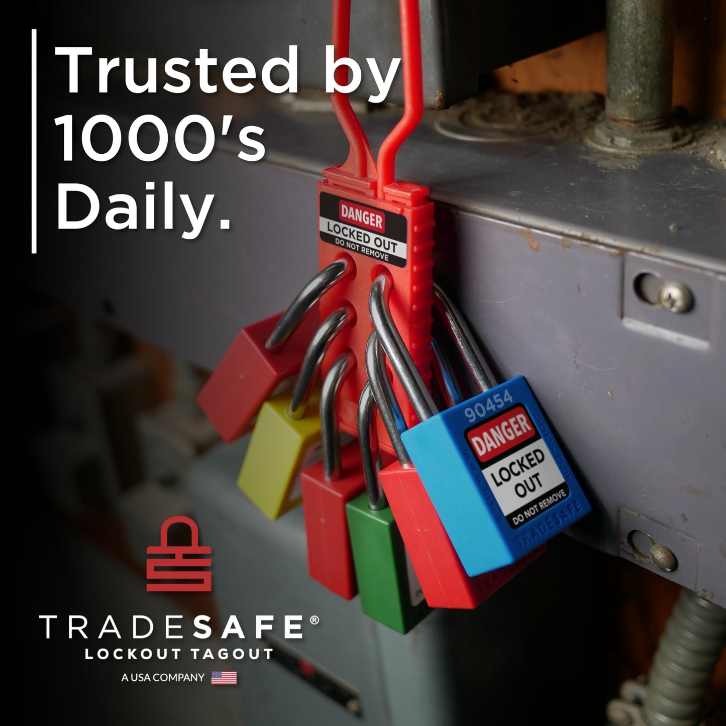 TRADESAFE Lockout Tagout Locks Set - 10 Red Loto Locks, Lockout Locks Keyed Different, 1 Key Per Lock, OSHA Compliant Lock Out Tag Out Padlocks, Safety Padlocks for Electrical Lockout Tag Out Kits
