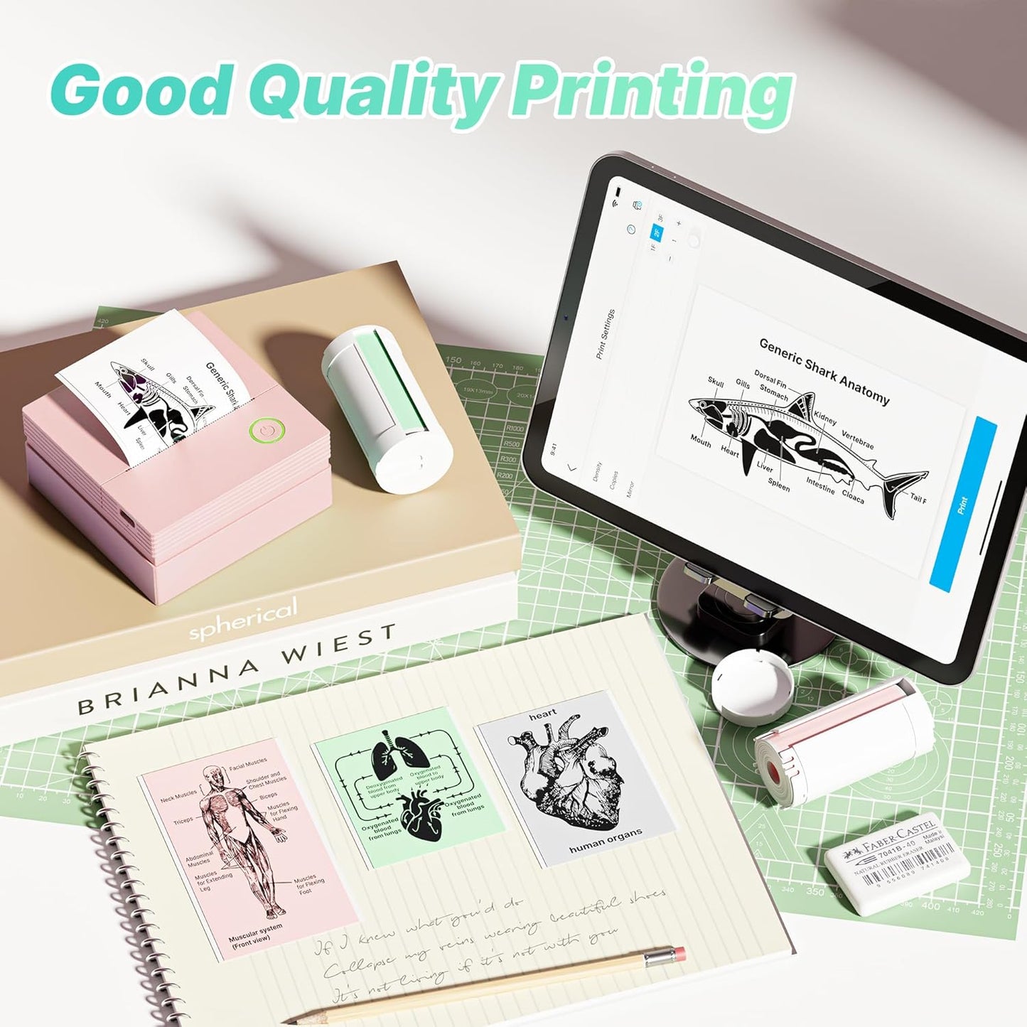 TYPONOS PM290 3 1 Pack Sticker Printer, Mini Printer, Bluetooth Sticker Maker Machine with Rolls Paper, Smart AI APP