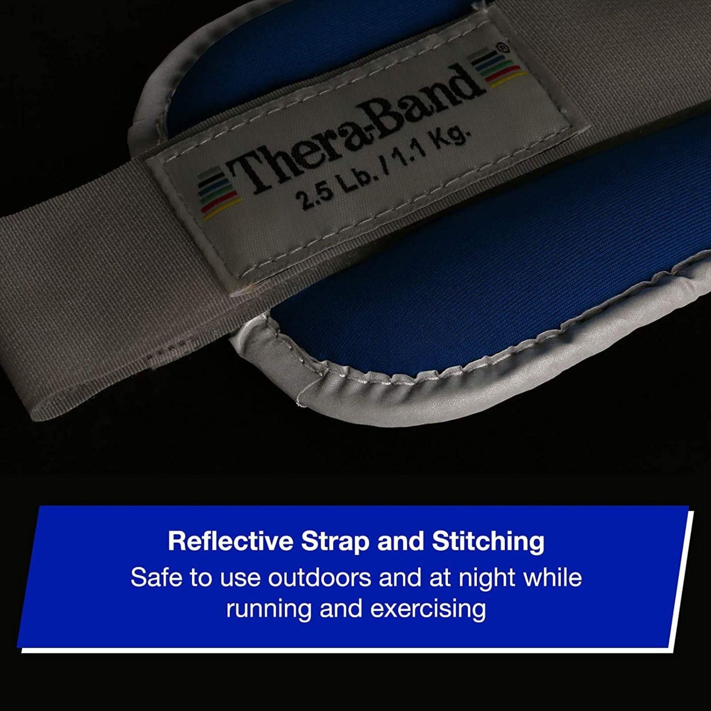 THERABAND Ankle Wrist Weights, Comfort Fit Cuff Weight Set, Adjustable Walking Weights for Home Workout, Ankle Strengthening & Physical Therapy, Blue, 2.5 lb. Each, Set of 2, 5 Pounds