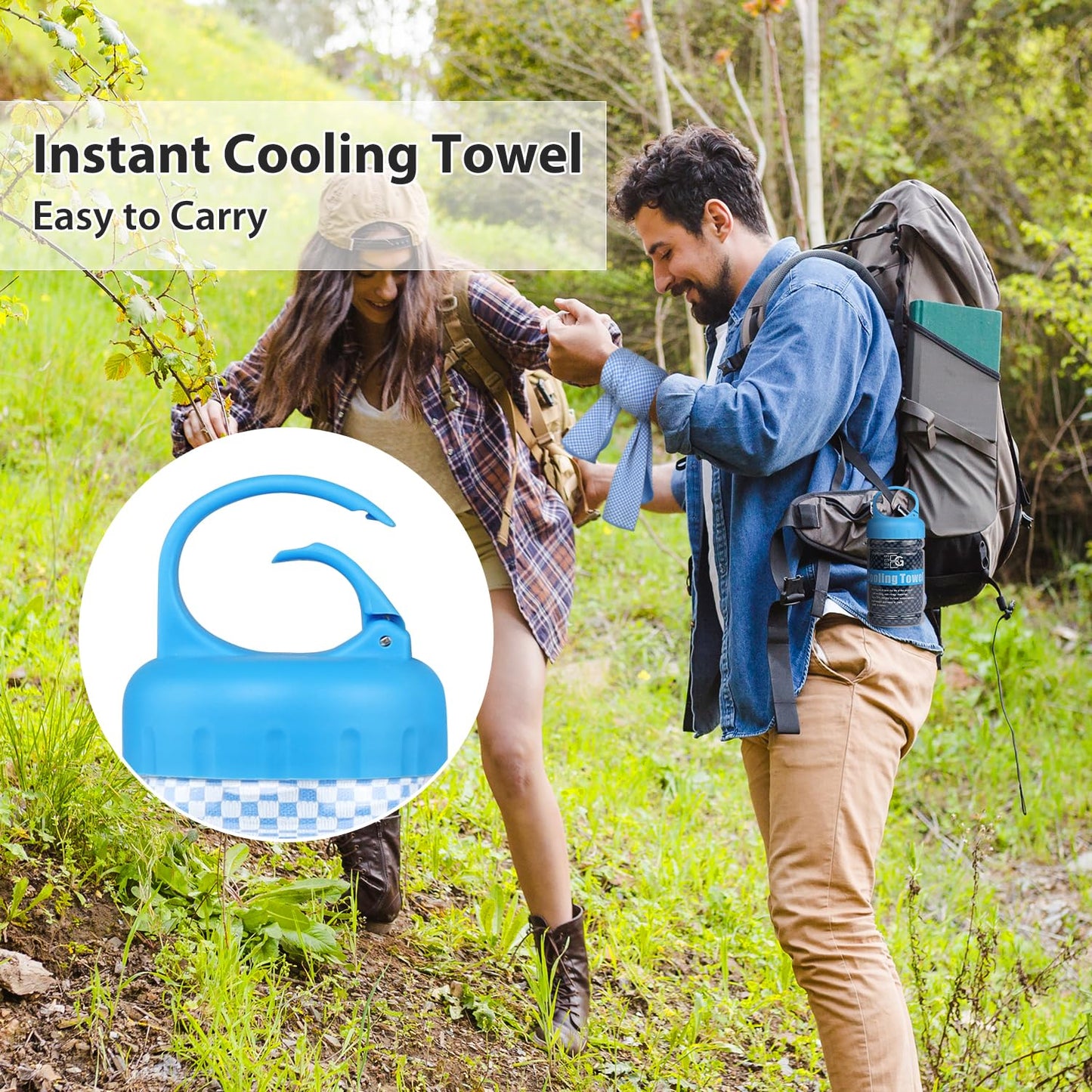 BOGI Cooling Towel 2 Pack, Cooling Towels for Neck and Face, 40"x12" Ice Towel for Instant Cooling Soft Breathable Chilly Towel for Yoga Golf Gym Camping Running Workout & More Activities (NBlue2)