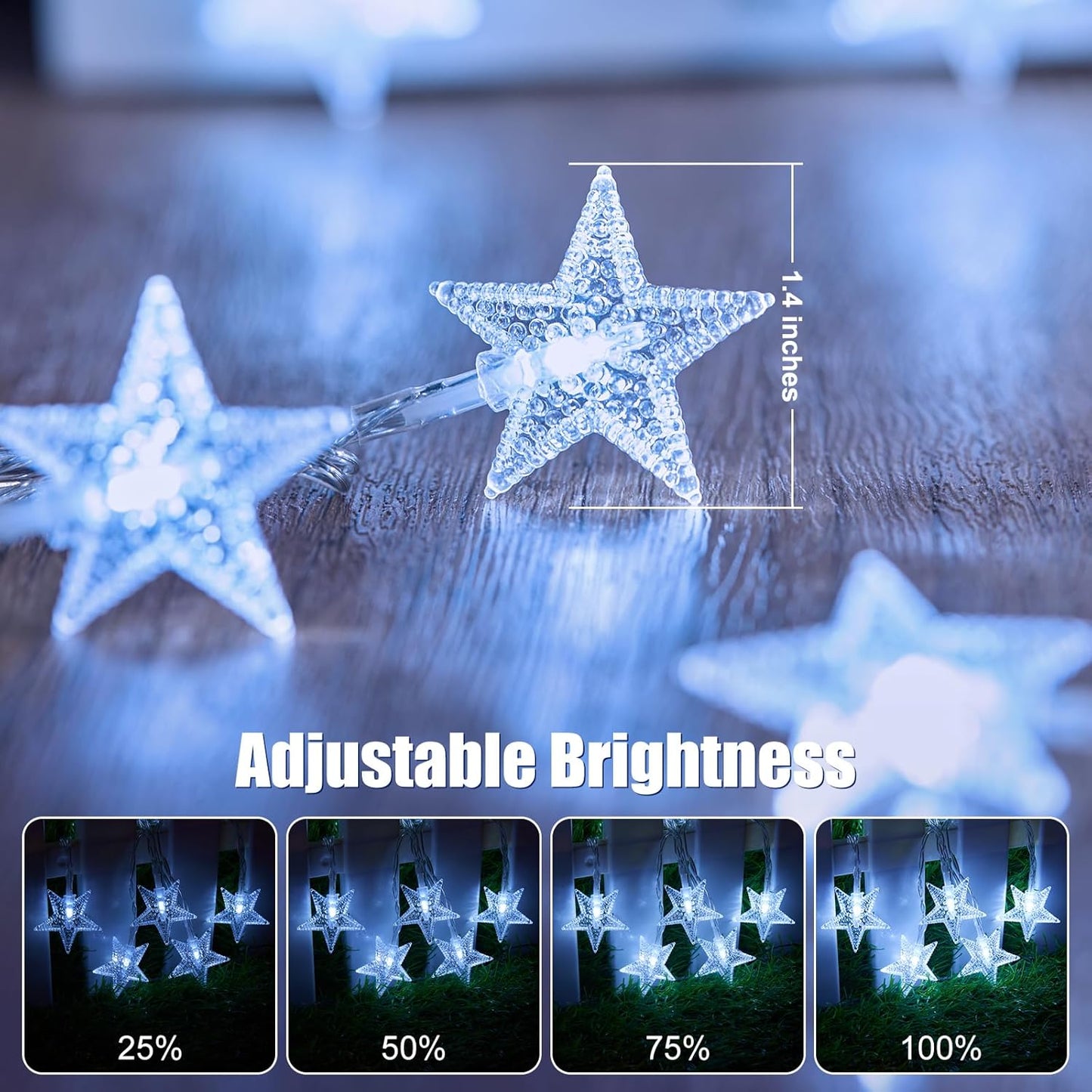 Star String Lights - 33 Ft 100 LED Waterproof Fairy Lights with Remote & Timer | 8 Modes for Home Decor