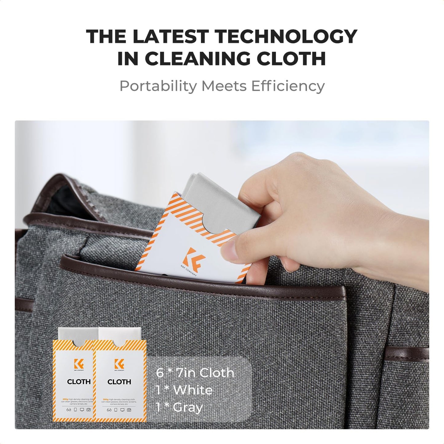 2 Pack Headset, K&F CONCEPT Lens Cleaning Cloth | Microfiber Cleaning Cloth | Glasses Cleaning Cloths | Eyeglass Lens