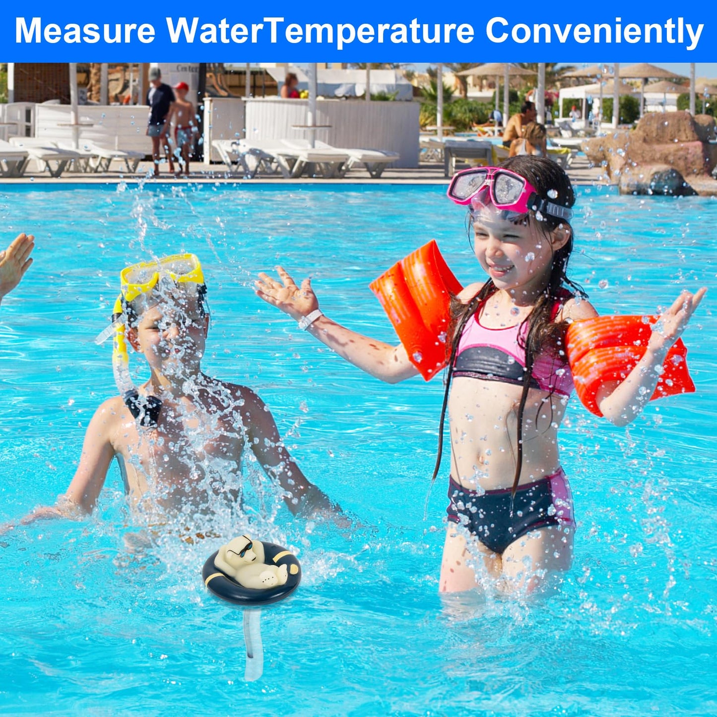 Pool Thermometer Floating Easy Read, Leisurely Polar Bear Water Thermometer for Ice Bath with String, for Outdoor & Indoor Swimming Pools, Spas, Hot Tubs & Aquariums