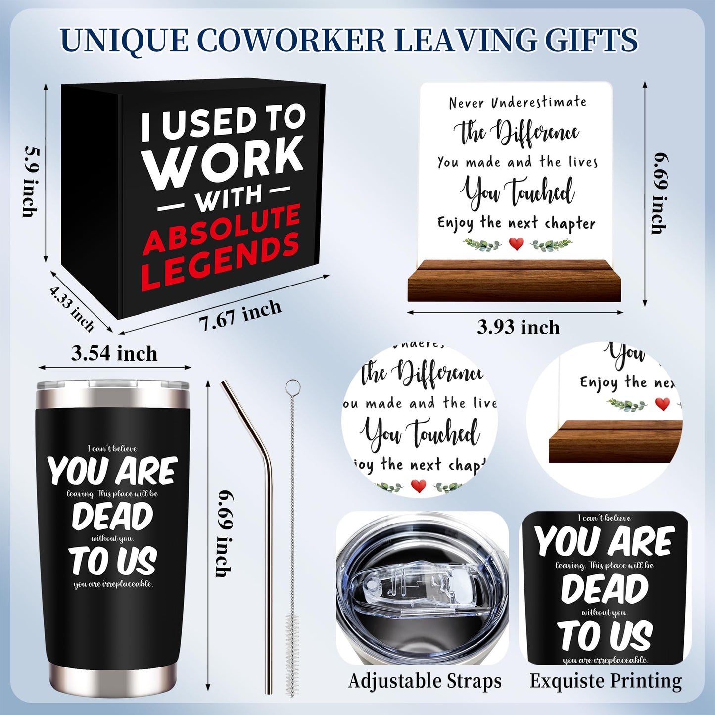 SIXVALA Coworker Leaving Gifts: 20 Oz Tumbler Farewell Basket for Coworkers, Boss, Teacher & Friends