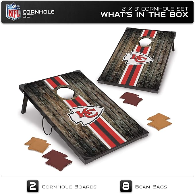 Wild Sports NFL 2' x 3' MDF Deluxe Cornhole Set - with Corners and Aprons