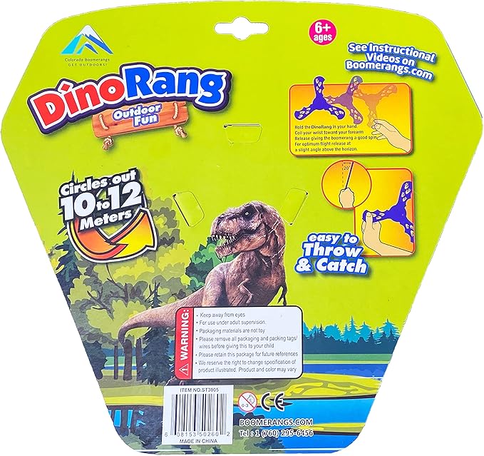 Dinorang Blue Boomerang - Great Beginner Boomerang for Kids or Adults. Soft and Safe.