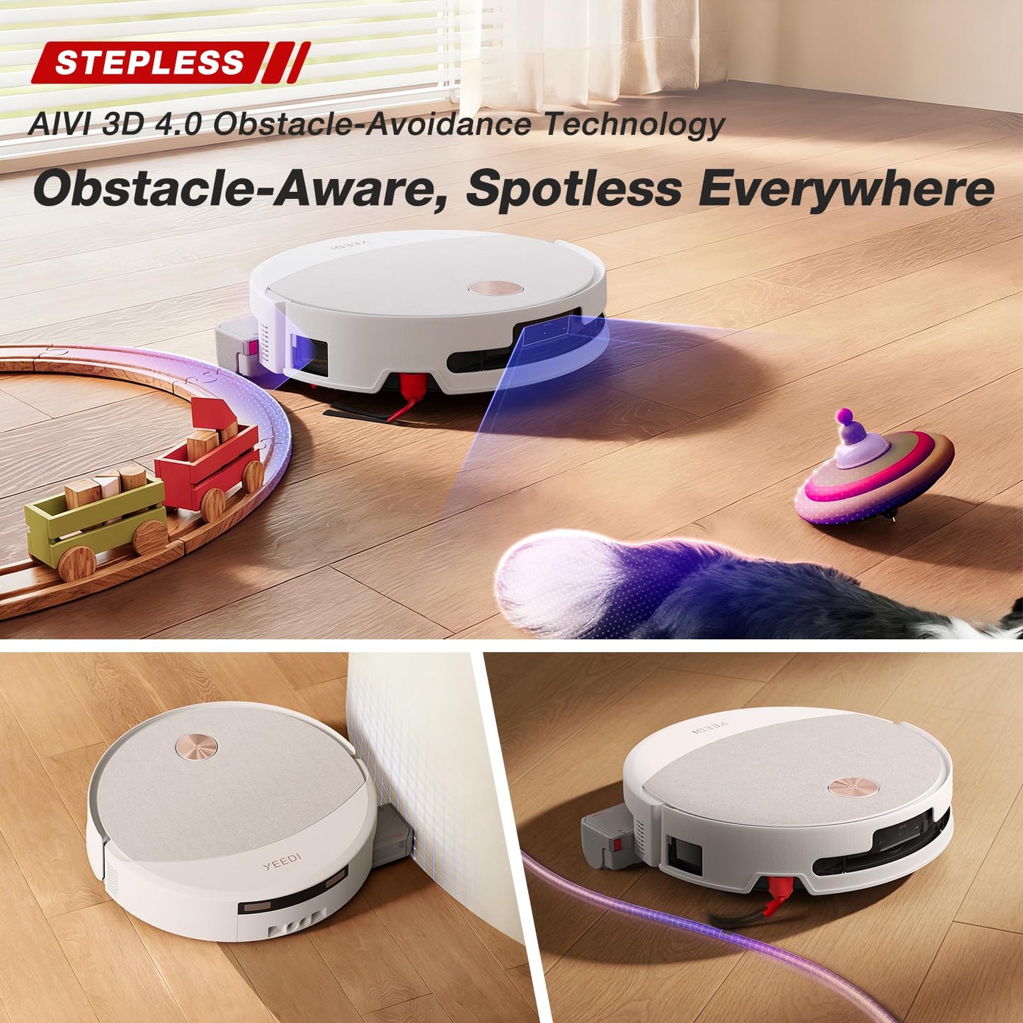 Yeedi M16 Infinity Robot Vacuum and Mop, 30000Pa Suction, Self-Cleaning Roller Mop, ZeroTangle 4.0 for Pet Hair, Self-Emptying Omni Station, AI Obstacle Avoidance