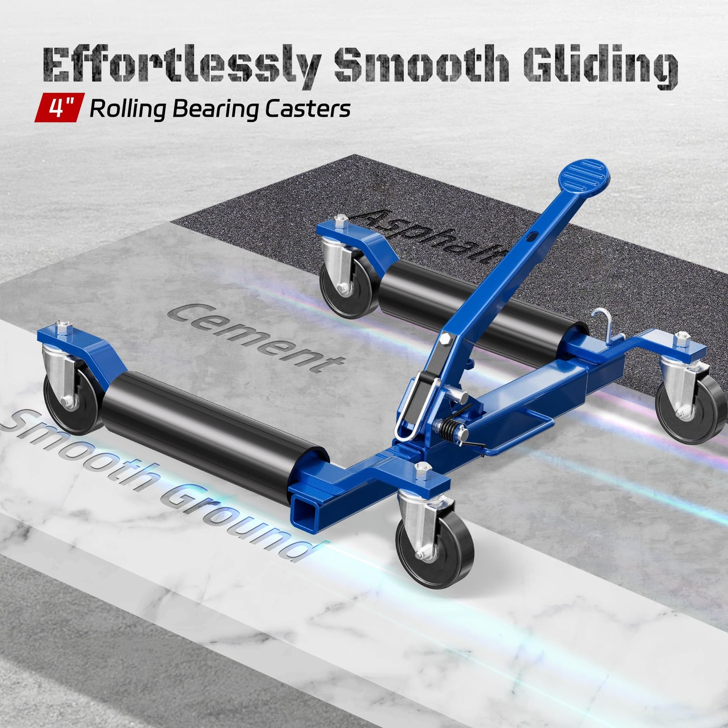 Car Dolly Jack Set of 2, Mechanical 1500-lbs Wheel Dolly, 9'' car Wheel Dolly Positioning Jack, Car Dollies for Vehicle Positioning & Auto Repair Moving, Blue