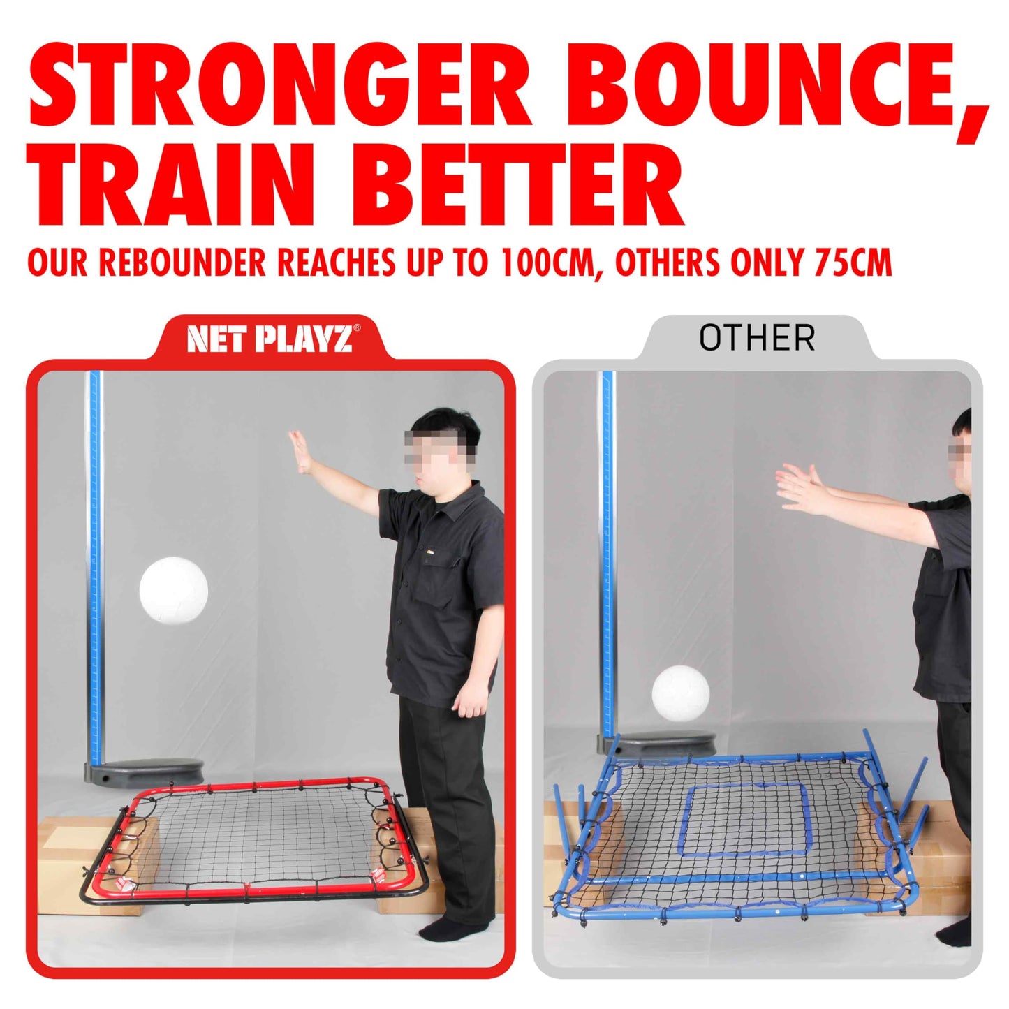 Soccer Rebounder Kickback Football Rebound Net (Adjustable Angle) Portable Easy Setup