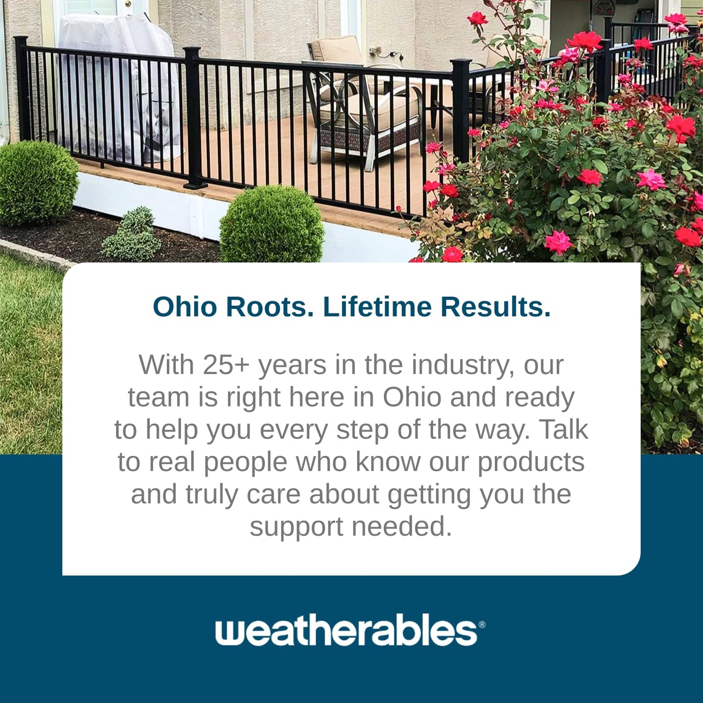 Weatherables 42 in. H x 5 ft. W Stanford Gate Kit – Aluminum Porch & Deck Railing Gate with Black Powder-Coated Finish, Adjustable Outdoor Entry Gate