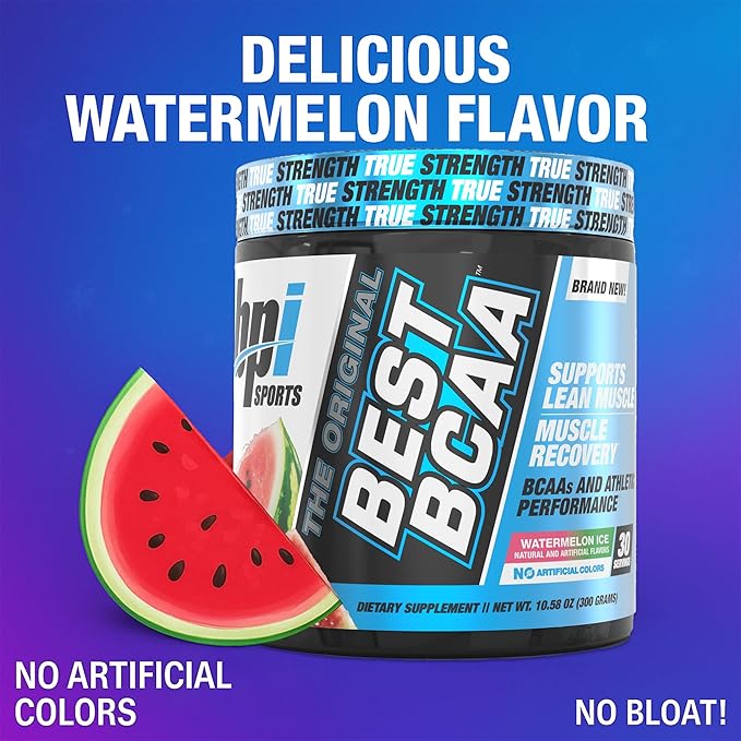 BPI Sports Best BCAA Powder - Muscle Recovery Support - Branched Chain Amino Acids | Building Blocks of Protein and Muscle - Post Workout Recovery ??Hydration - Watermelon Ice, 30 Servings