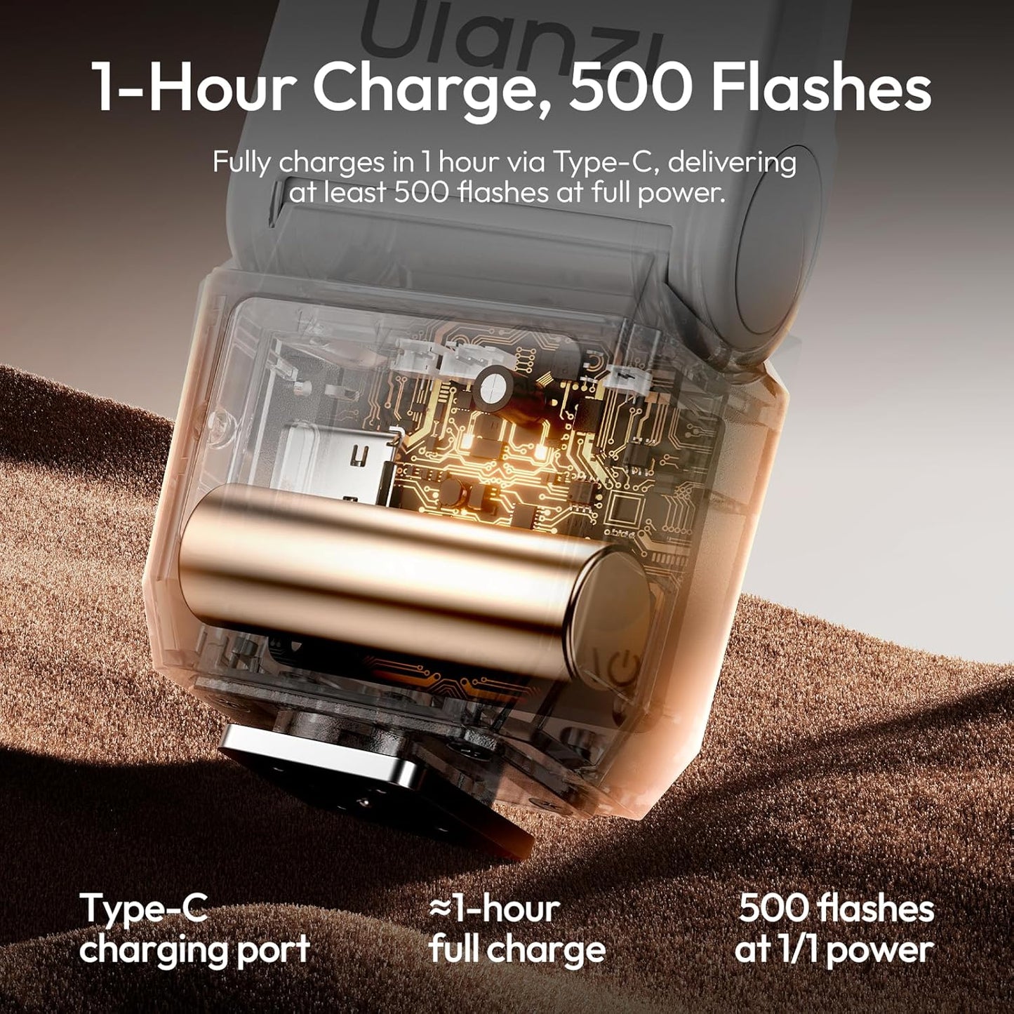 ULANZI SL03 GN8 6500K 90 Camera Mini Flash Speedlite with Video Light for Beginners Basic, Flash Adjust Angle Speedlite