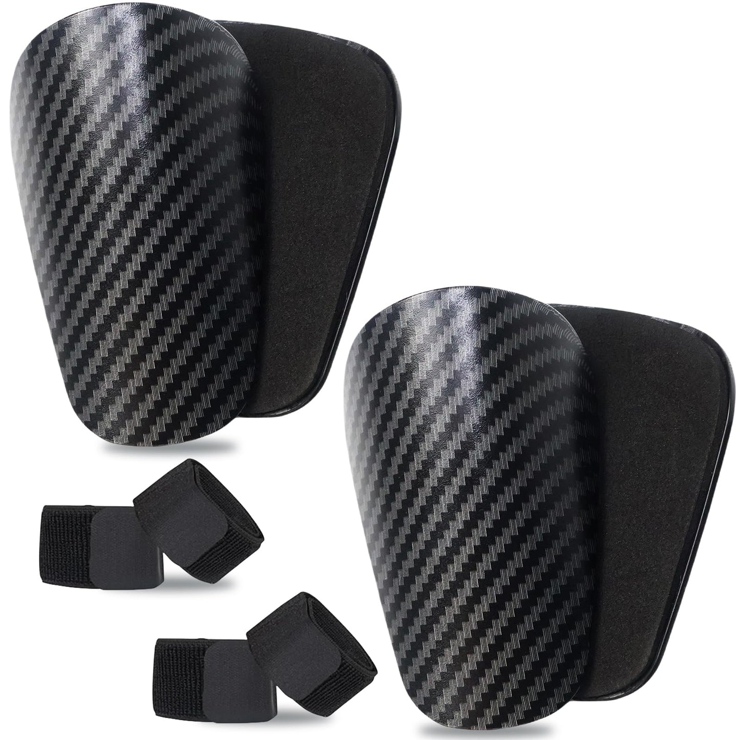 Antoyo Mini Shin Guards Soccer-2 Pairs Small shin Guards and 2 Pairs Strap Shin Fixed Straps for 4-6,Match Equipment Protective Tiny shinguards Soccer