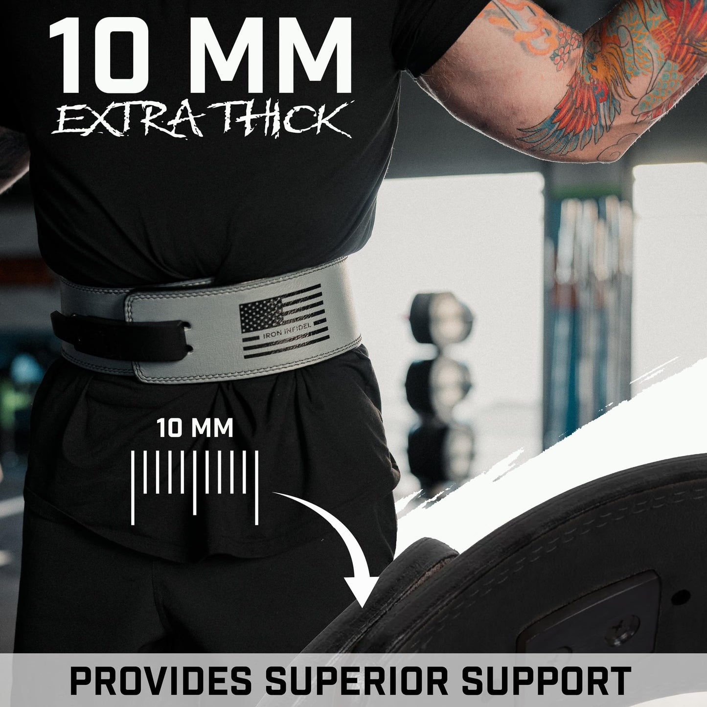 Weight Lifting Belt - Lever Gym Belt for Weightlifting, 10mm Leather Weight Belt for Men, 4 Inches Wide for Support & Stability for Workouts, Powerlifting, Bodybuilding, Fitness & Crossfit M PLG GRY