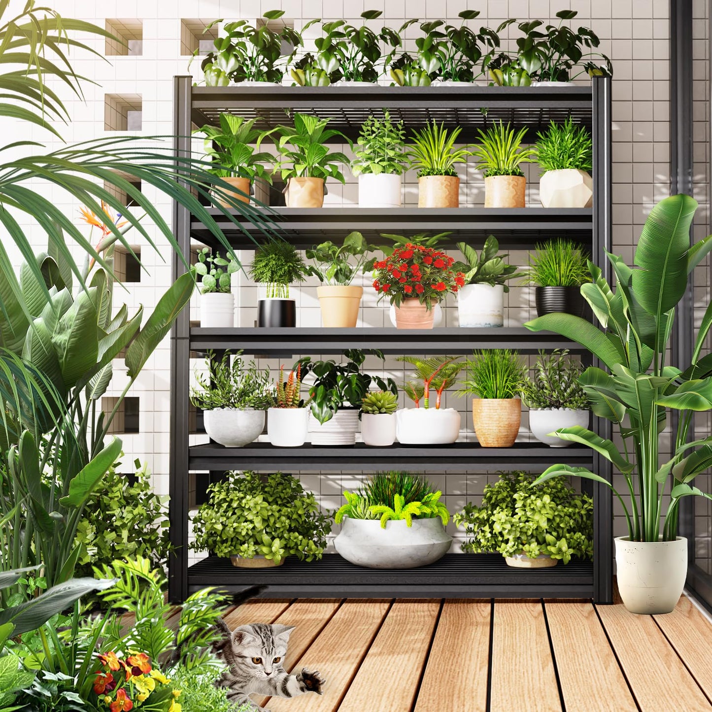 Storage Shelves, 2500lbs Garage Shelving,Adjustable Heavy Duty Shelving Unit,5T Tall Garage Shelves，Metal Standing Shelf Units,Utility Rack For Kitchen Warehouse Industrial Basement 71.2*35.4*15.7
