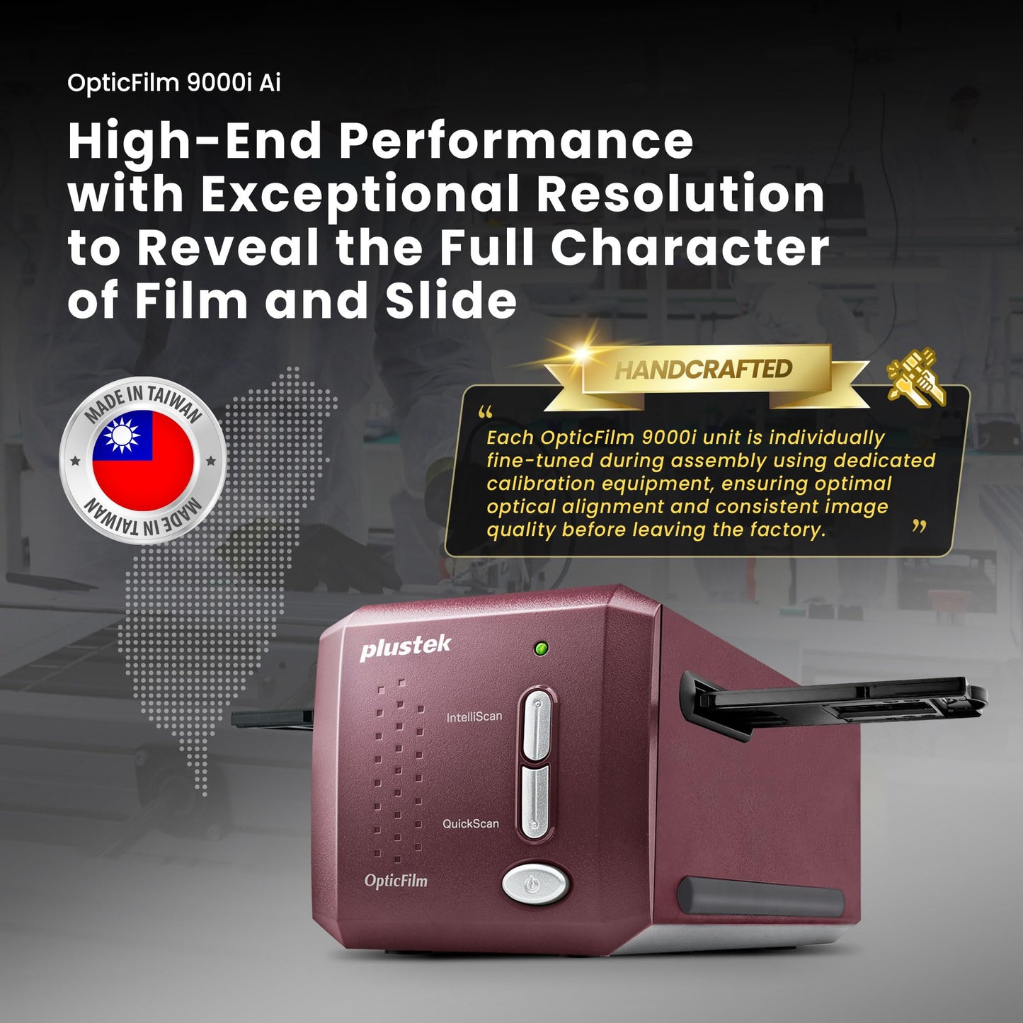 Plustek OpticFilm 9000i Ai 35mm Film Scanner – New 3rd Gen Lens System & 5-Axis Precision Alignment – Professional Detail & Stability – 2026 Flagship Model