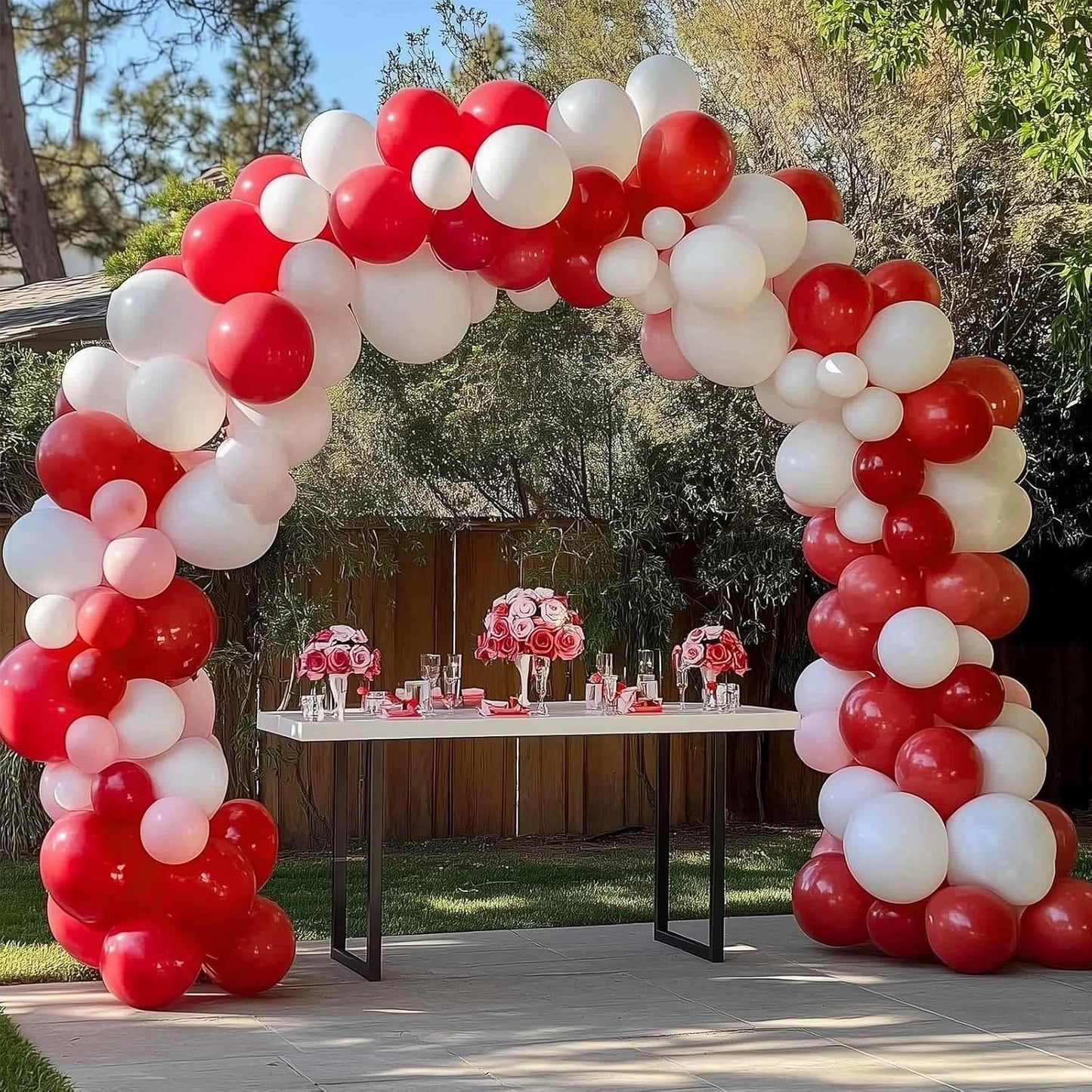 RUBFAC Red Balloons - 129pcs Premium Latex in Various Sizes for Wedding, Birthday & Party Decor