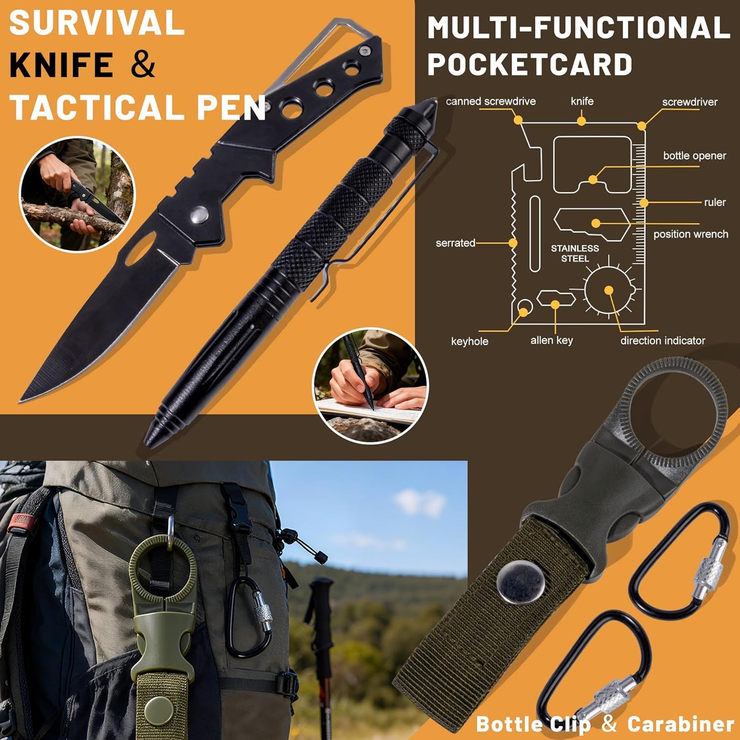 Survival Kit Advent Calendar 2025 - 24-Day Countdown with Outdoor Survival Tools for Men & Teens