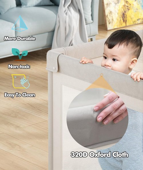 Mloong Baby Playpen - Extra Large 59x59 Inches Activity Center with Mat | Indoor & Outdoor Safety Fence