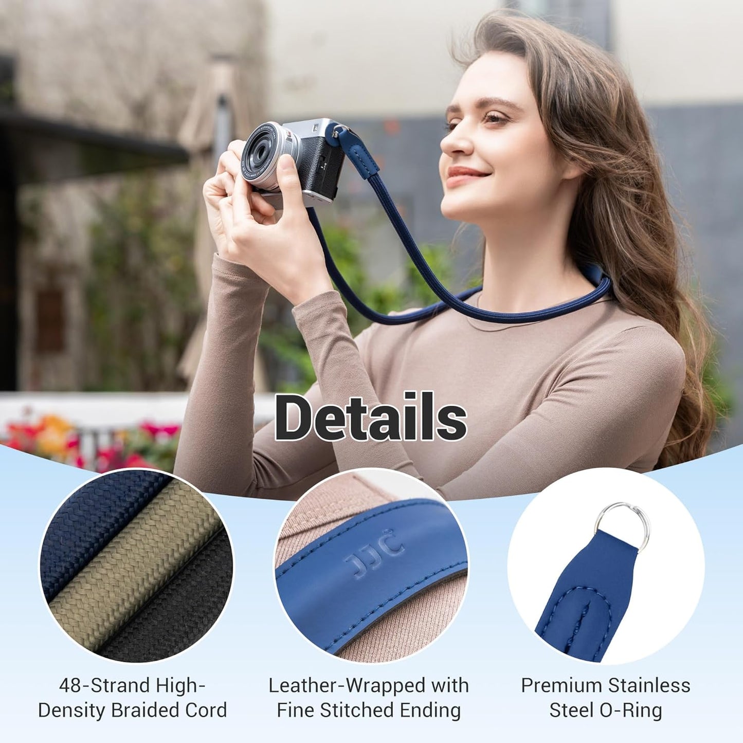 115cm ZV-E10 A7V A7IV A6400 A6700 XT4 XT3 XT20 XE4 5D 6D R7 R8 D3400 JJC Braided Rope Camera Strap, Soft Neck Shoulder