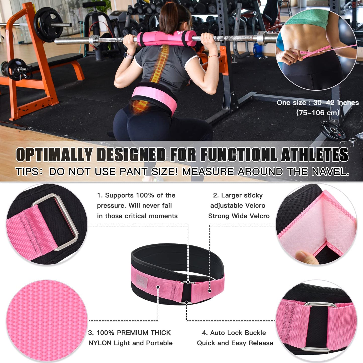 ATENTO 10 Pcs Barbell Pad Set, Hip Thrust Pad for Bench Press, Lunges, Workout, Leg Exercise, Squat Bar Pad (Pink)