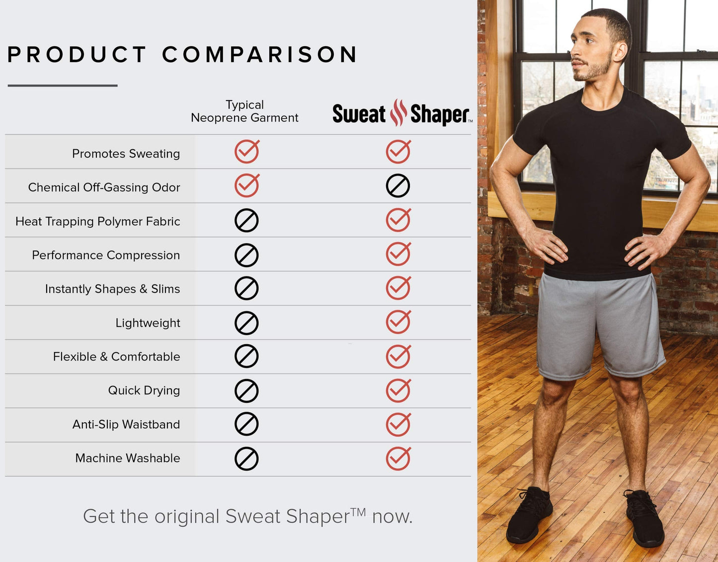 Sweat Shaper Men's Sauna Suit Shirt - Heat Trapping Sweat Compression Vest, Shapewear Top for Men, Sweat More & Look Great, Gym Workout Exercise Versatile Heat Shaper Jacket (Black, Small)