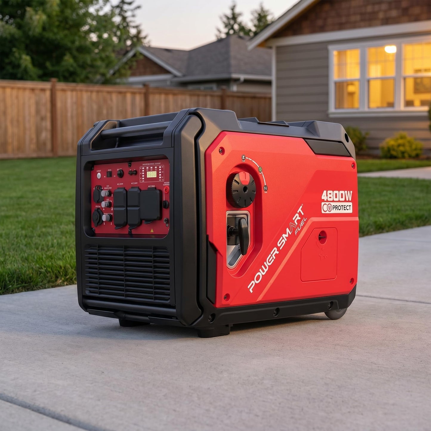 PowerSmart 4800W Portable Inverter Generator,Parallel Ready&Electric Start Super Quite Gas Powered,RV Ready with 30A Outlet, EPA & CARB Compliant for Home Backup, Camping,Portable Power Station