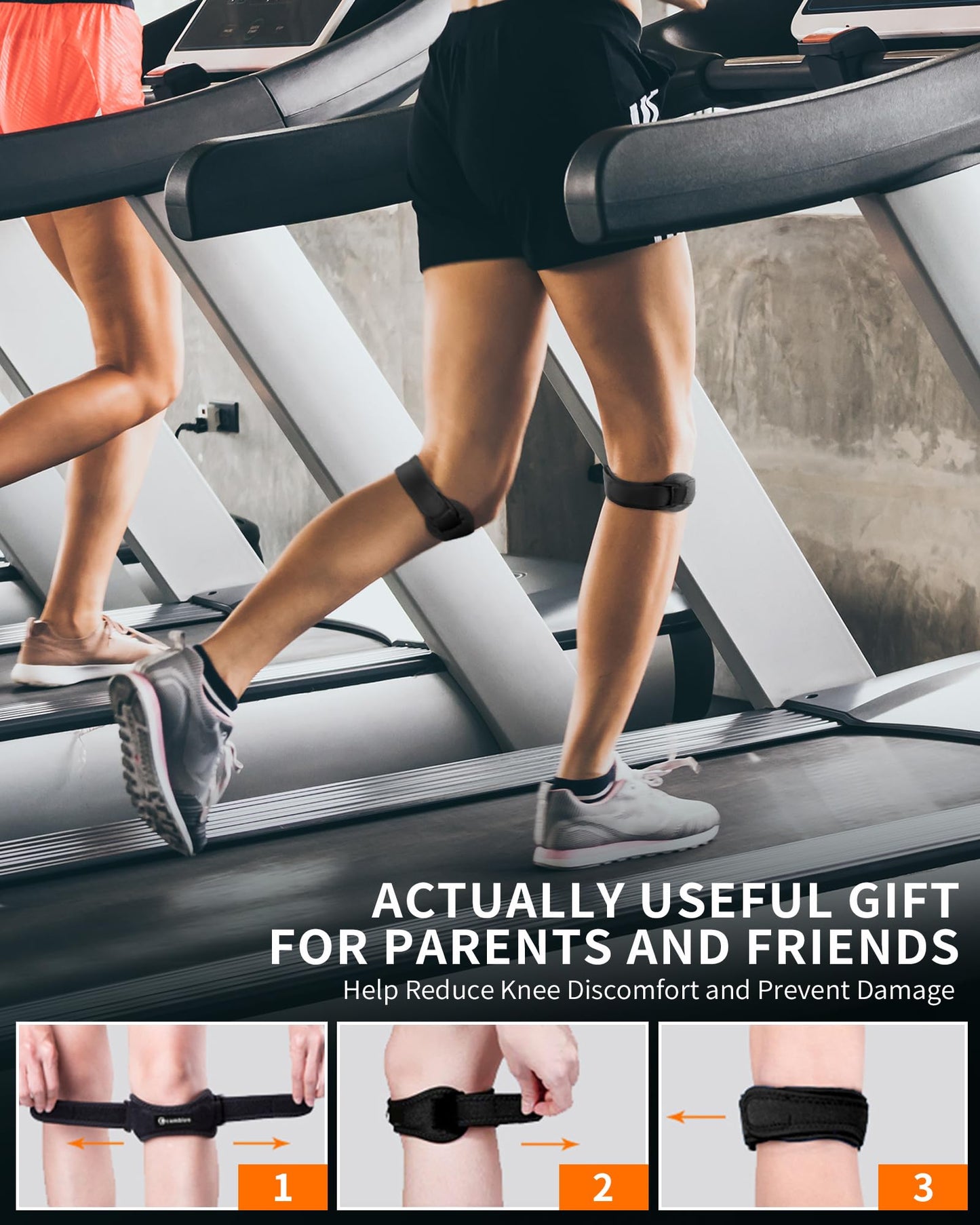 CAMBIVO 2 Pack Patella Tendon Knee Straps, Knee Brace for Women & Men with Extra Straps, Patella Bands for Pain Relief, Osgood Schlatter, Jumper’s Knee, Tendonitis, Running, Basketball, Volleyball