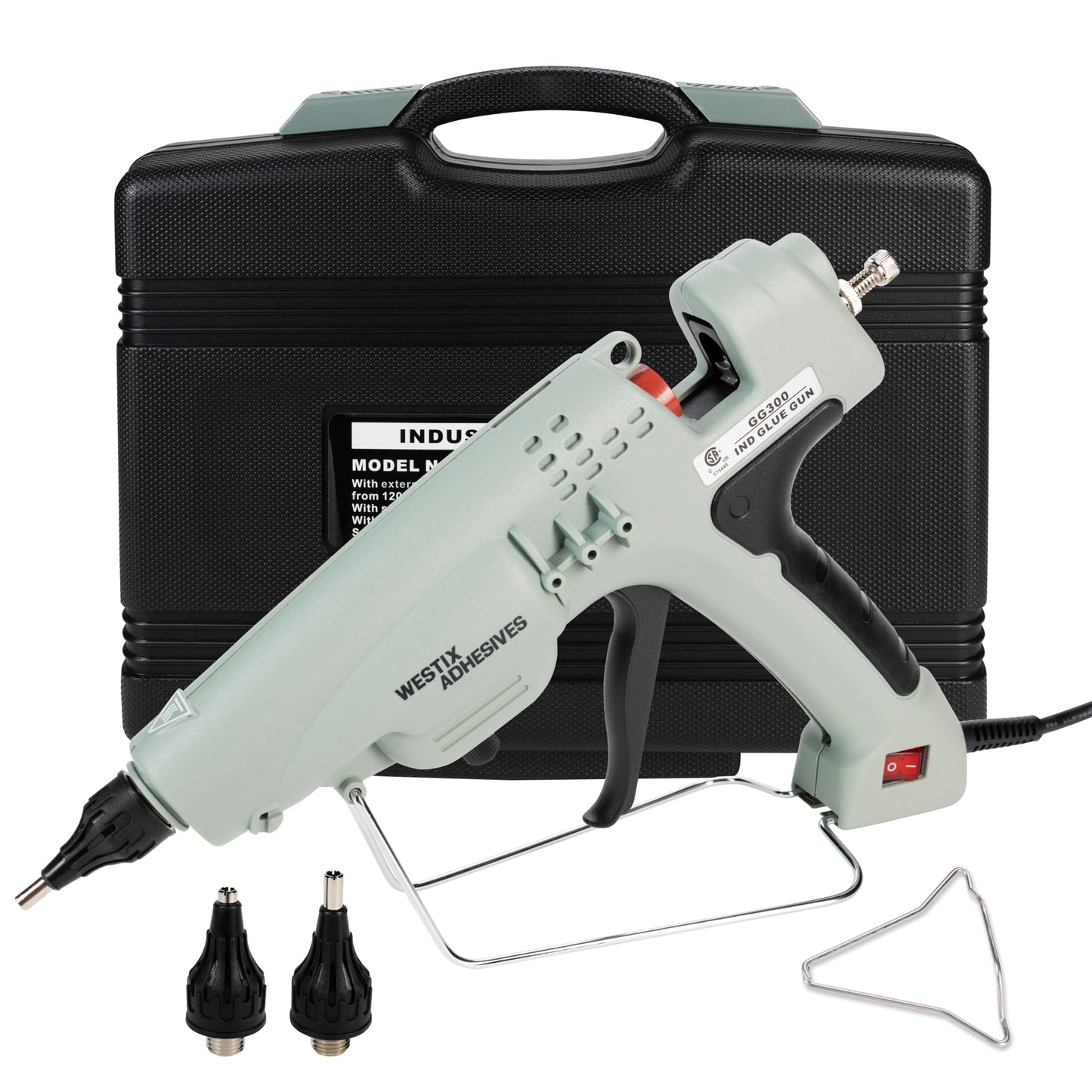 IDL Packaging GG-300 Industrial 300W Full Size Hot Glue Gun for 1/2" Glue Sticks - Super Fast Heating - Heavy-Duty Large Electric Glue Gun for Construction, Carpentry, DIY, or Repairs
