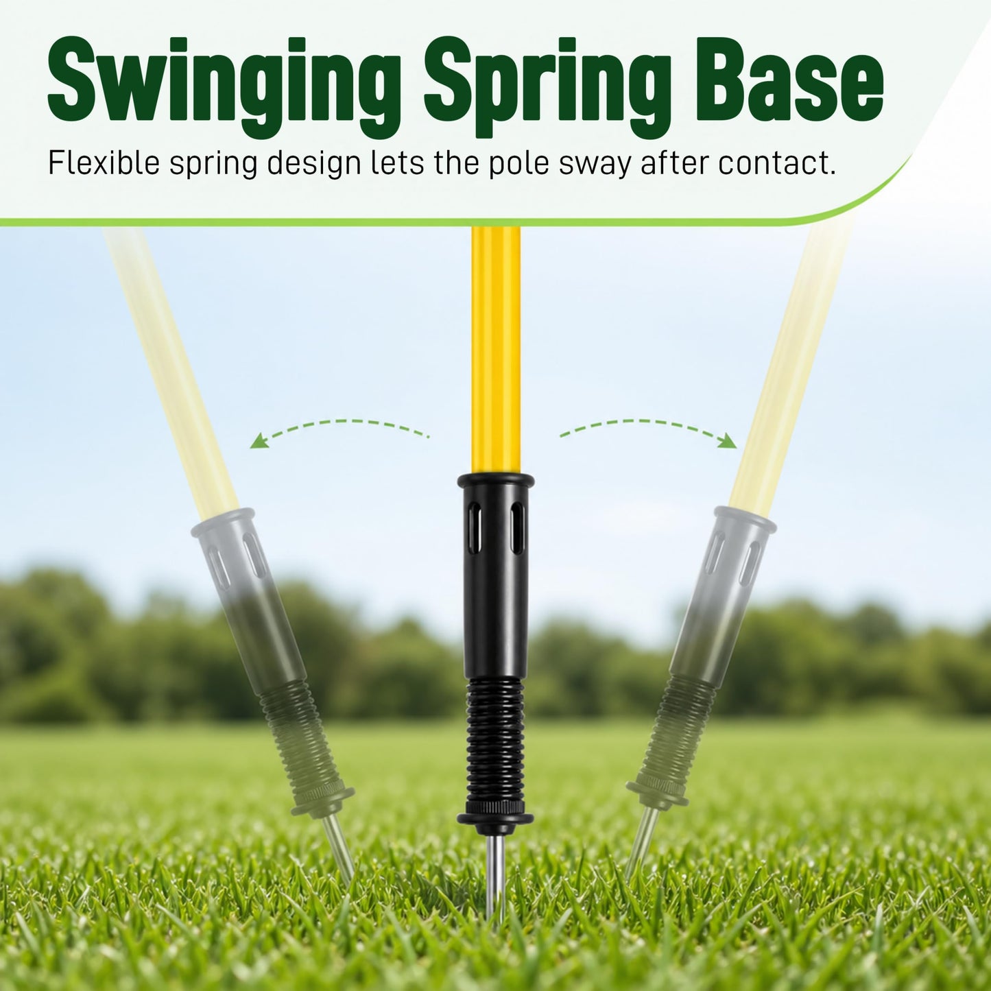 6 Pcs Soccer Agility Poles for Training,5 FT Adjustable Speed and Agility Training Equipment,Football/Basketball/Horse/Dog Sports Practice Equipment,Soccer Sticks with Ground Spring Nails for Outdoors